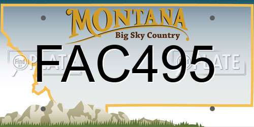 FAC495 Montana License Plate