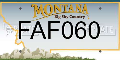 FAF060 Montana License Plate