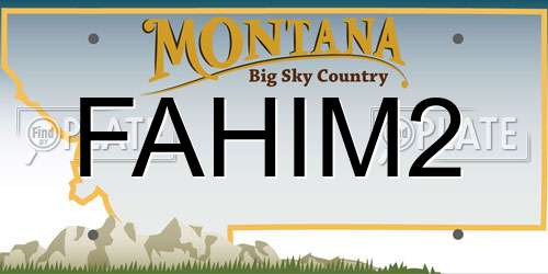 FAHIM2 Montana License Plate