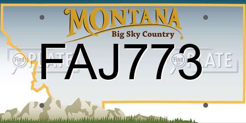 FAJ773 Montana License Plate