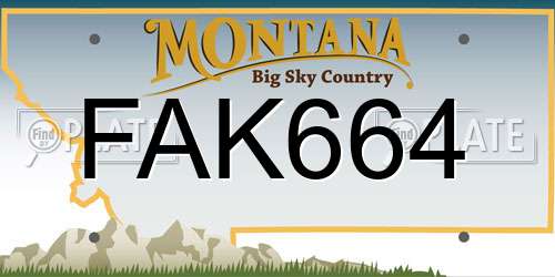 FAK664 Montana License Plate