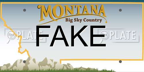 FAKE Montana License Plate