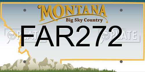 FAR272 Montana License Plate