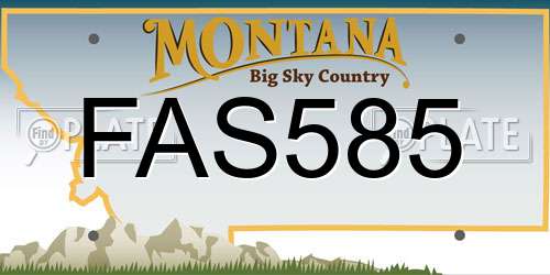 FAS585 Montana License Plate