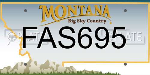 FAS695 Montana License Plate