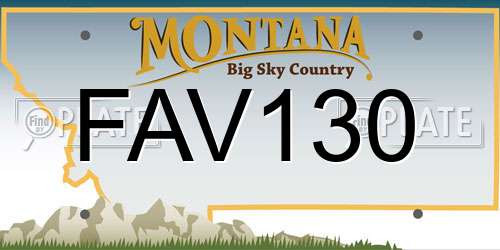 FAV130 Montana License Plate