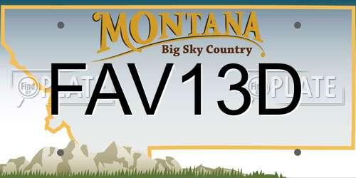 FAV13D Montana License Plate