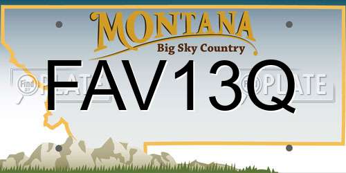 FAV13Q Montana License Plate