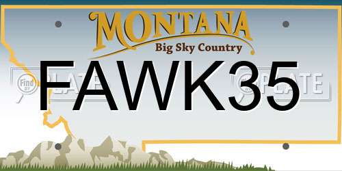 FAWK35 Montana License Plate
