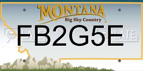 FB2G5E Montana License Plate