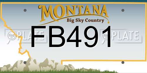 FB491 Montana License Plate