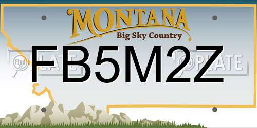 FB5M2Z Montana License Plate