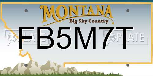 FB5M7T Montana License Plate