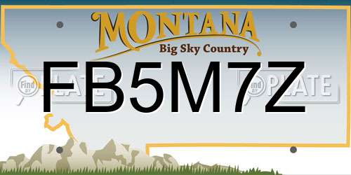 FB5M7Z Montana License Plate