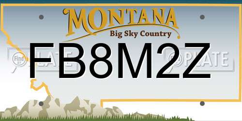 FB8M2Z Montana License Plate