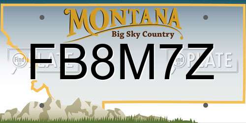 FB8M7Z Montana License Plate