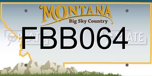 FBB064 Montana License Plate