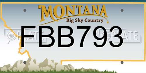 FBB793 Montana License Plate