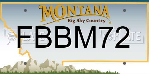 FBBM72 Montana License Plate