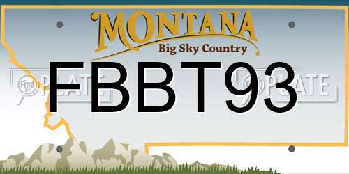 FBBT93 Montana License Plate