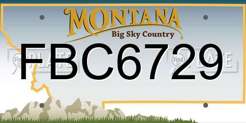 FBC6729 Montana License Plate