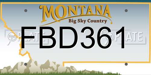 FBD361 Montana License Plate
