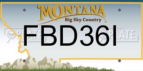 FBD36I Montana License Plate