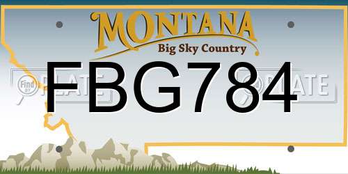 FBG784 Montana License Plate