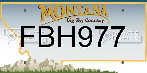 FBH977 Montana License Plate