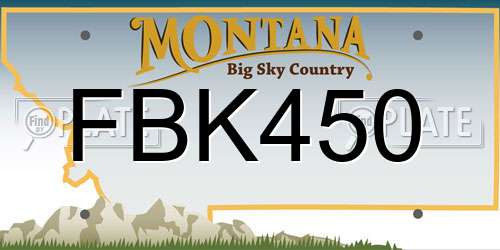FBK450 Montana License Plate