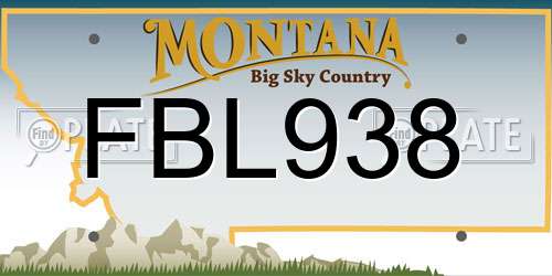 FBL938 Montana License Plate