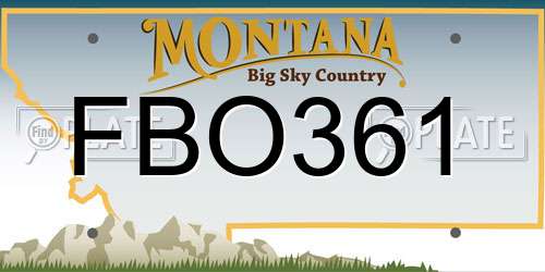 FBO361 Montana License Plate