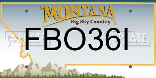 FBO36I Montana License Plate