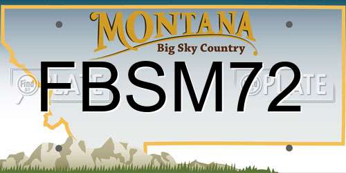 FBSM72 Montana License Plate