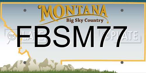 FBSM77 Montana License Plate