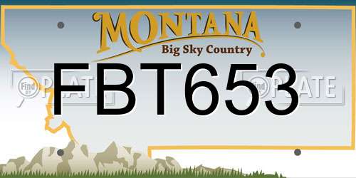 FBT653 Montana License Plate