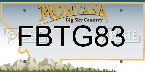 FBTG83 Montana License Plate