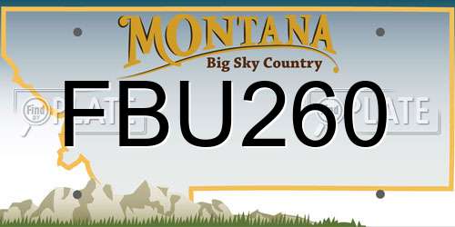 FBU260 Montana License Plate