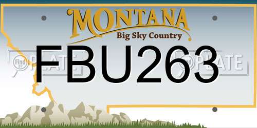 FBU263 Montana License Plate