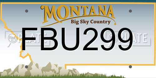 FBU299 Montana License Plate