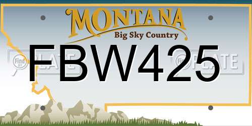 FBW425 Montana License Plate