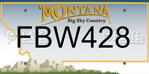 FBW428 Montana License Plate