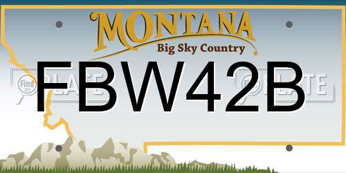 FBW42B Montana License Plate
