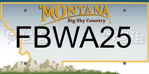 FBWA25 Montana License Plate
