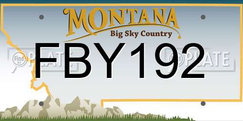 FBY192 Montana License Plate