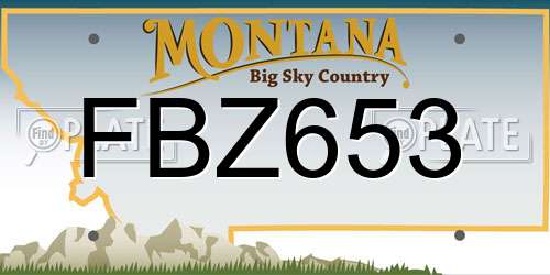 FBZ653 Montana License Plate