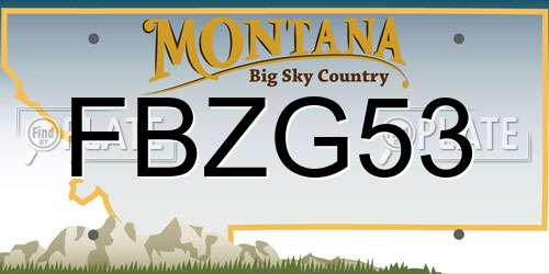 FBZG53 Montana License Plate