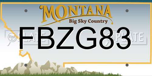 FBZG83 Montana License Plate