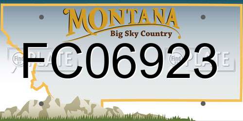 FC06923 Montana License Plate
