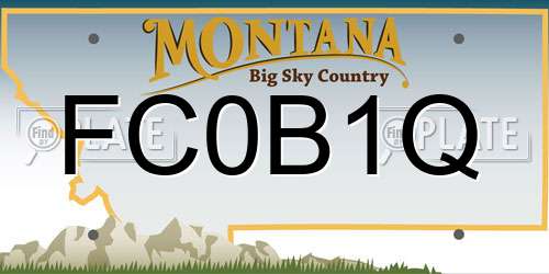 FC0B1Q Montana License Plate